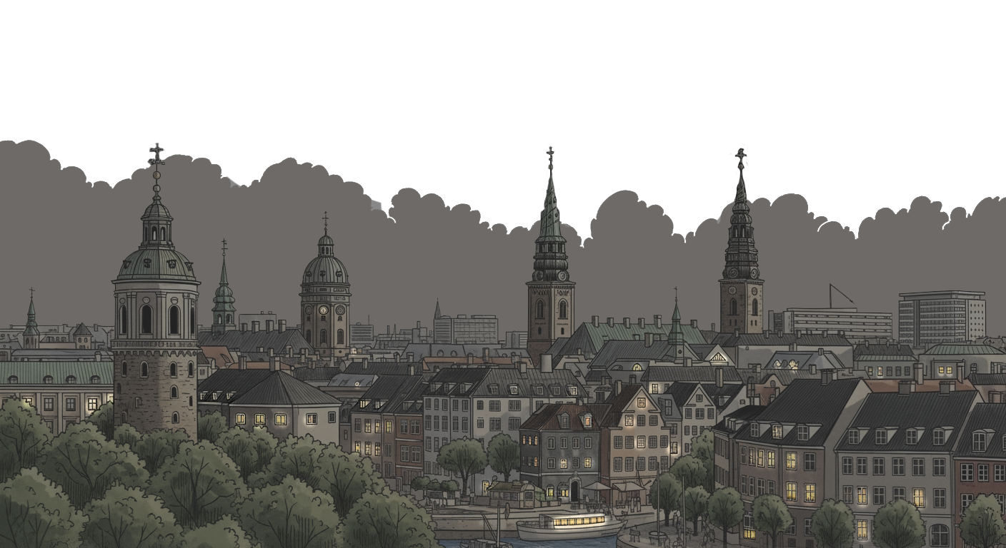 Illustrated Copenhagen skyline